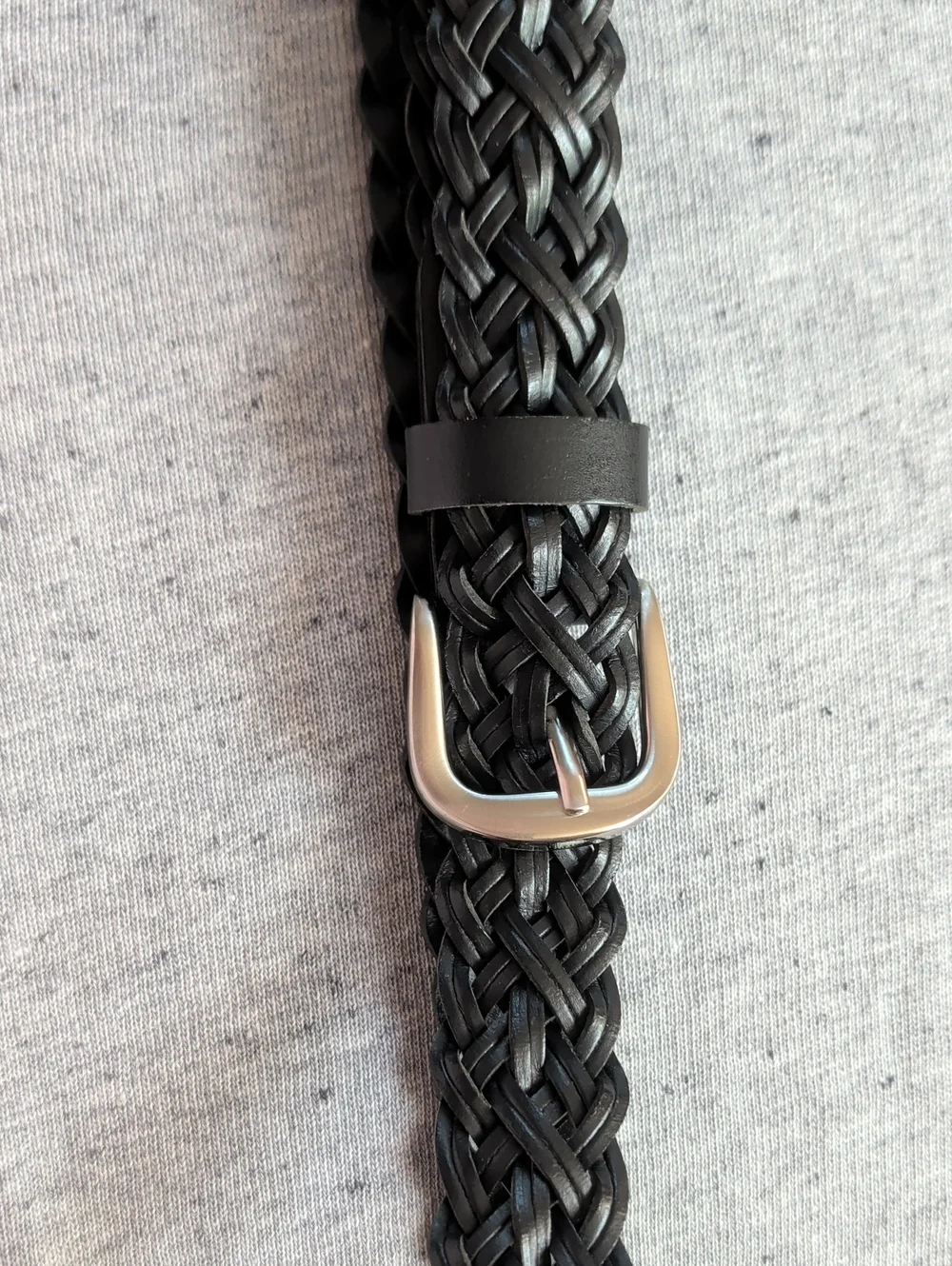 Black Braided Leather blend Men's Belt Classic Style 43